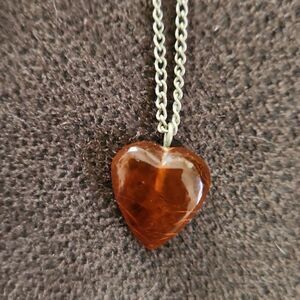 Vintage amber heart necklace from Lithuania Baltic Sea